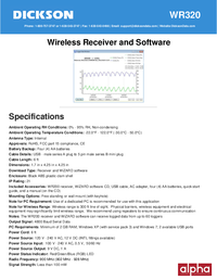 Thumbnail of document Data Sheet - WR Wireless Receiver and Software